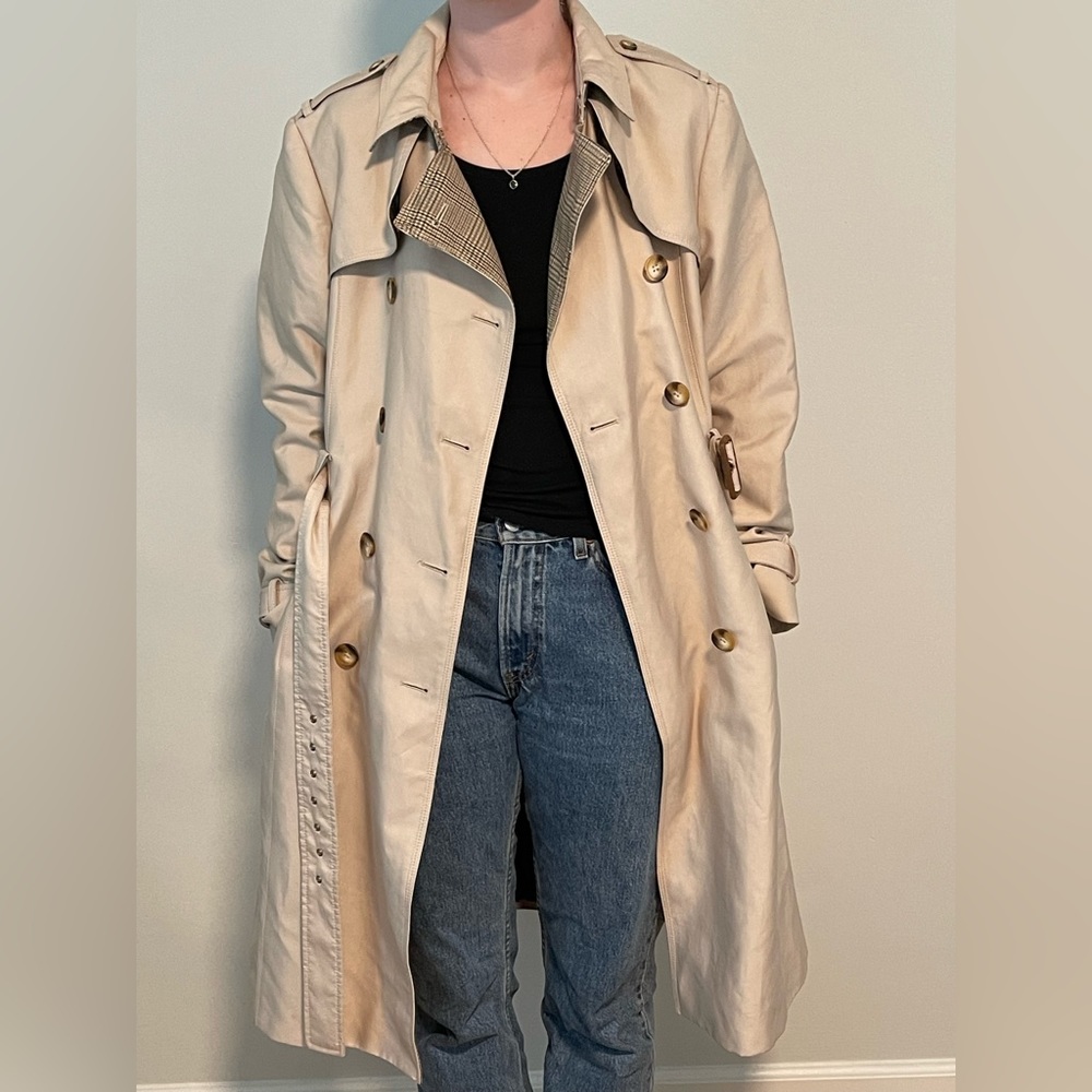 Cream Zara Trench Coat w/Belt